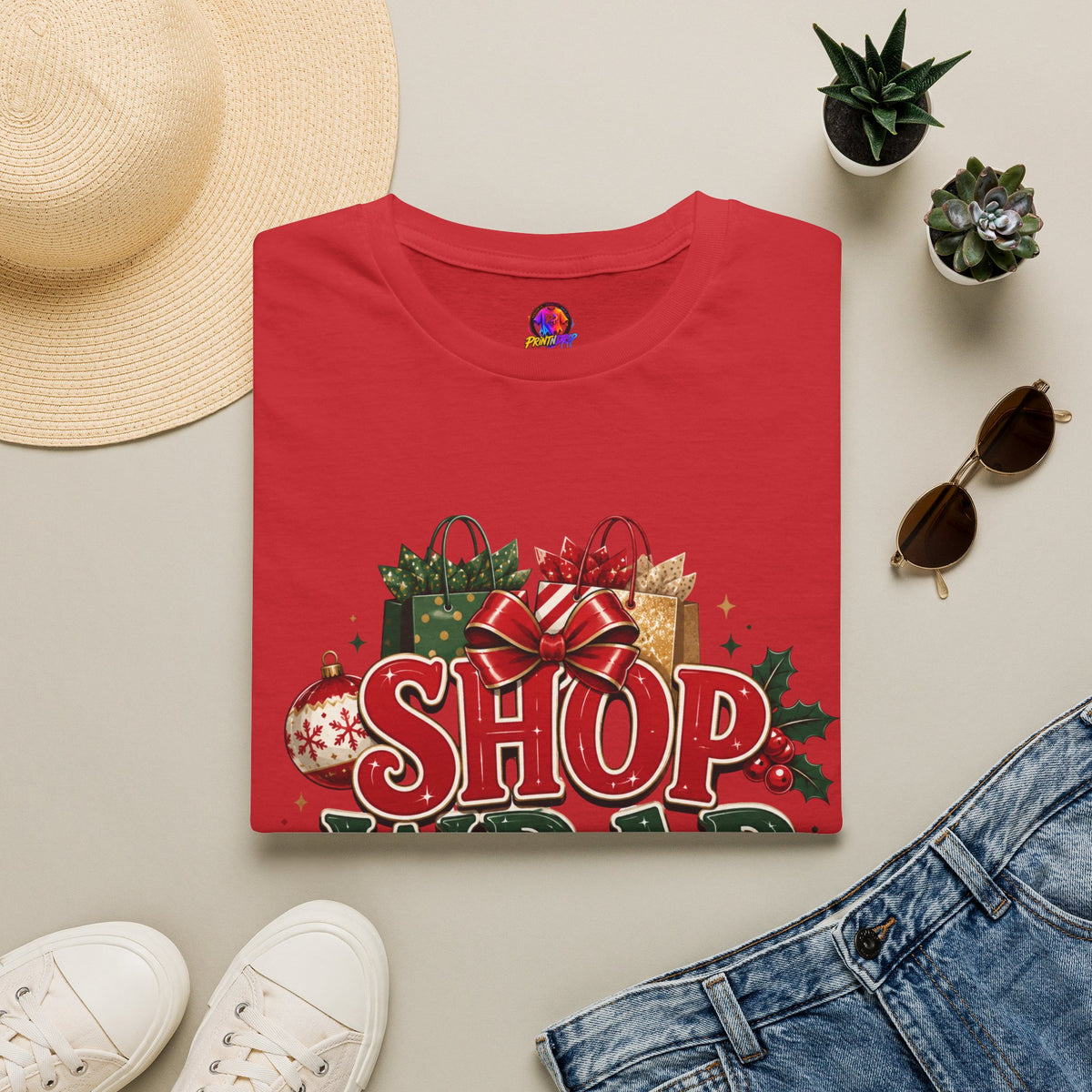 Christmas 'Shop Wrap Repeat' T-Shirt