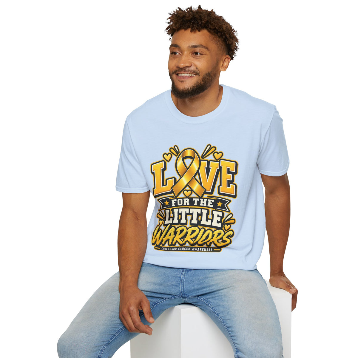 Childhood Cancer Awareness T-Shirt — "Love for the Little Warriors" Yellow Ribbon
