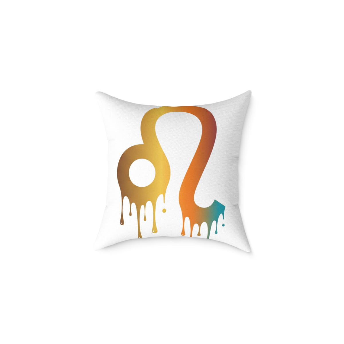 Leo Zodiac Dripping Astrological Square Poly Canvas Pillow