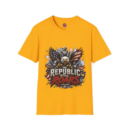 Patriotic Eagle T-Shirt — "The Republic Still Roars" | American Flag Graphic