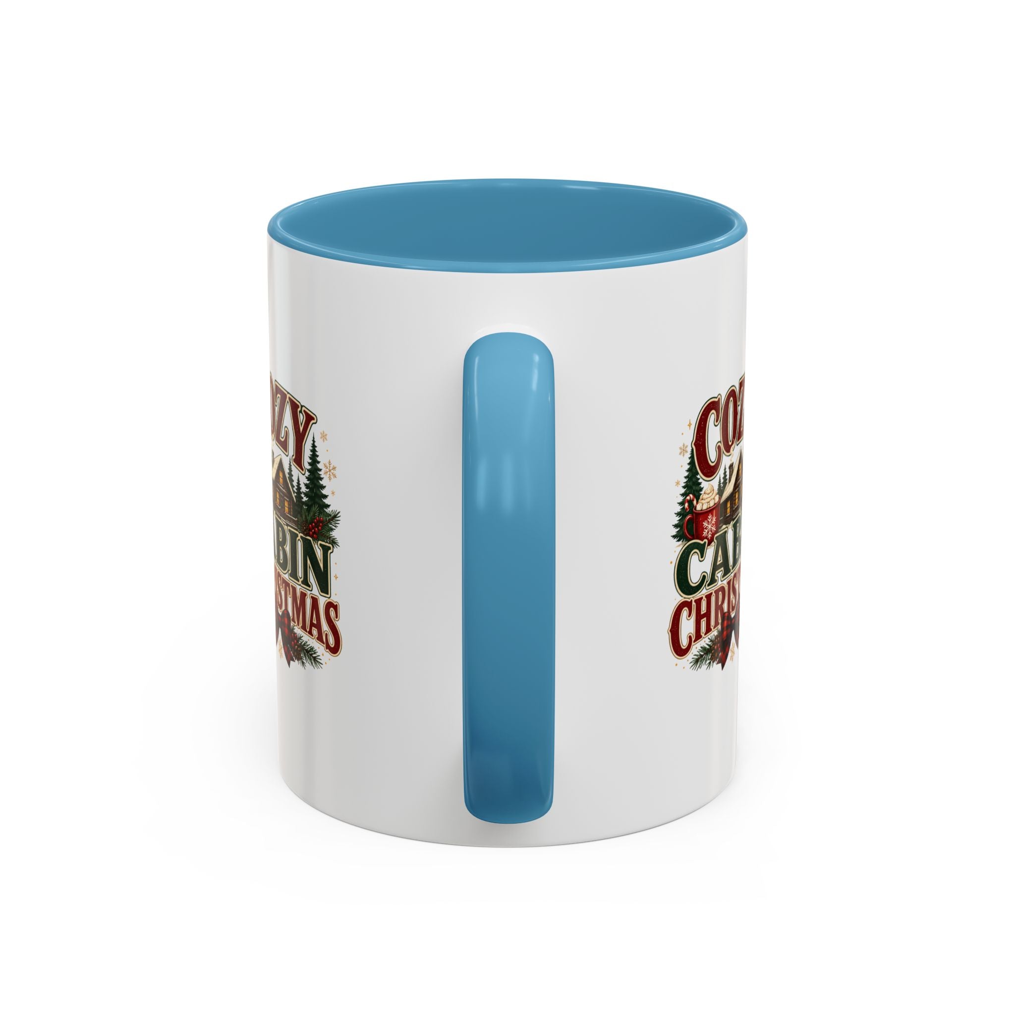 Cozy Cabin Christmas Accent Coffee Mug – Holiday Cabin Coffee Cup