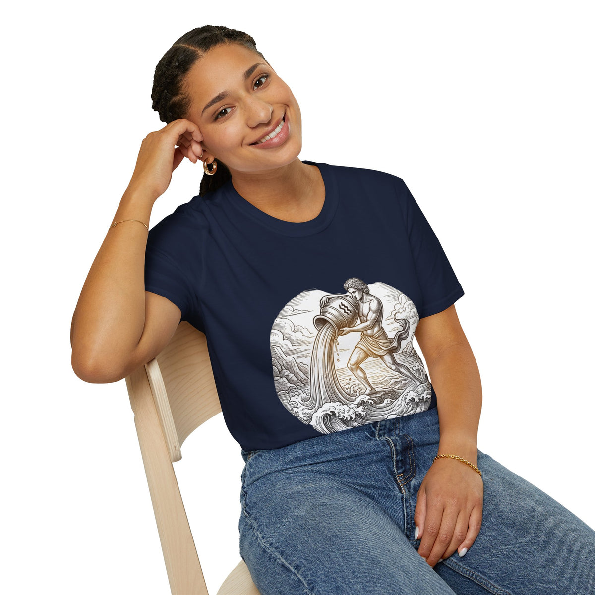 Aquarius Zodiac T-Shirt — Vintage Water Bearer Astrology Tee