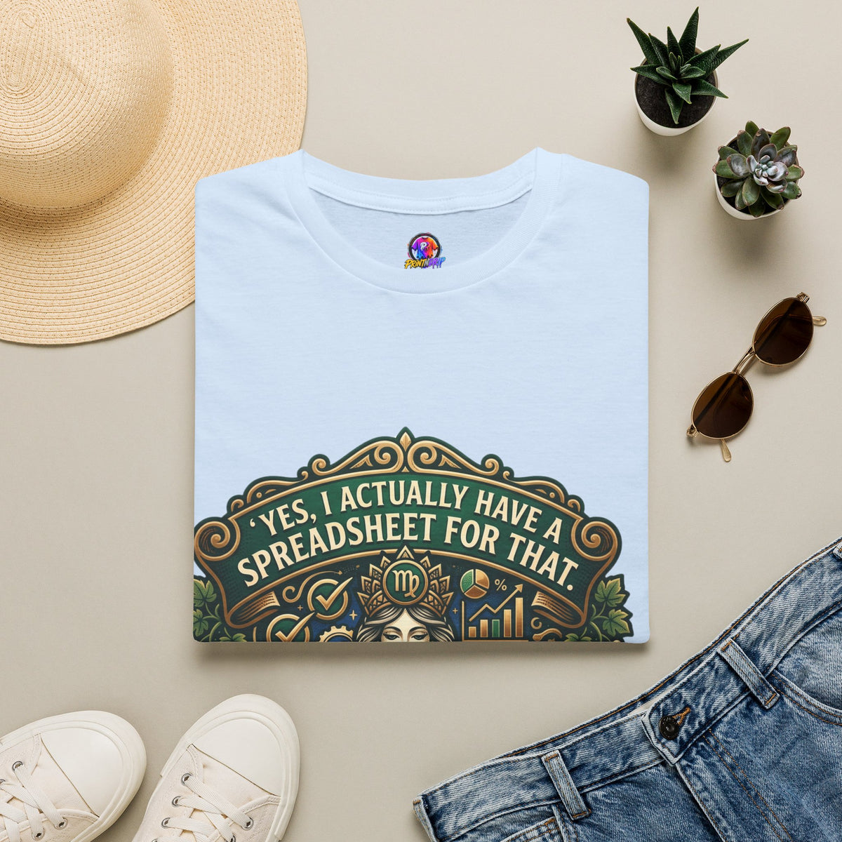 Virgo Zodiac T‑Shirt — "Yes, I Actually Have a Spreadsheet for That"
