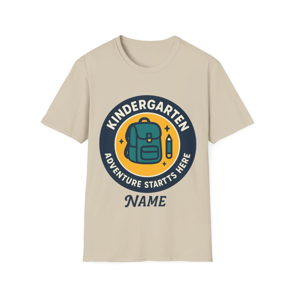 Kindergarten Teacher T‑Shirt – 'Kindergarten' Backpack Badge Design - Trending Now - August 2026