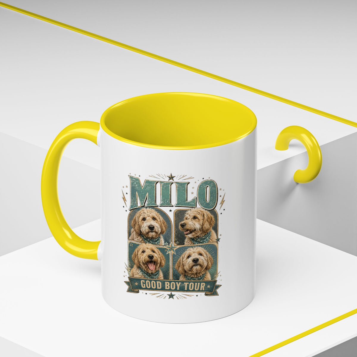 Milo Bailey Dog Dad Mom Milo 'Good Boy Tour' Accent Coffee Mug – Personalized Dog Lover Gift