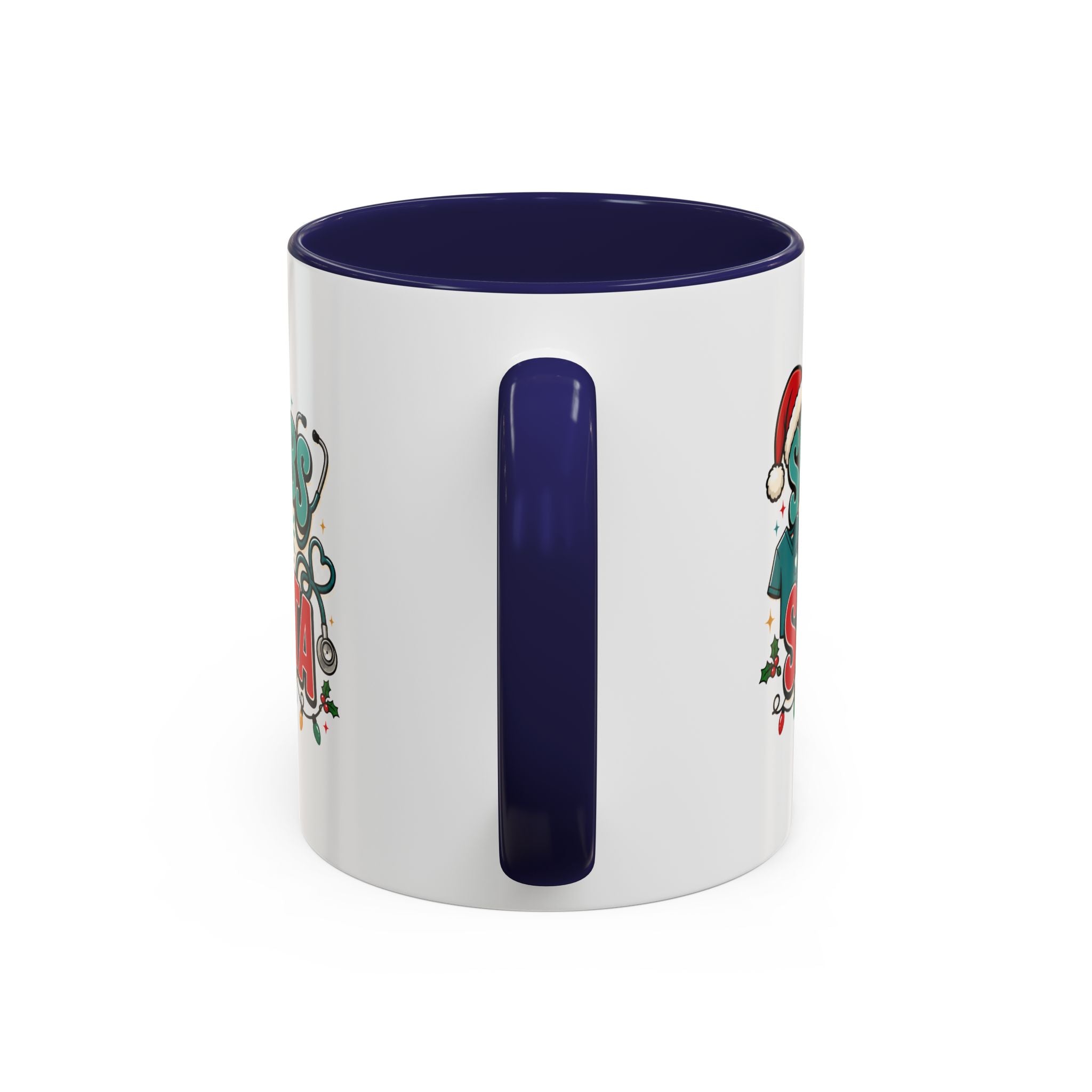 Modern Day Christmas Scrubs and Santa Coffee Mug — Funny Christmas Nurse Gift