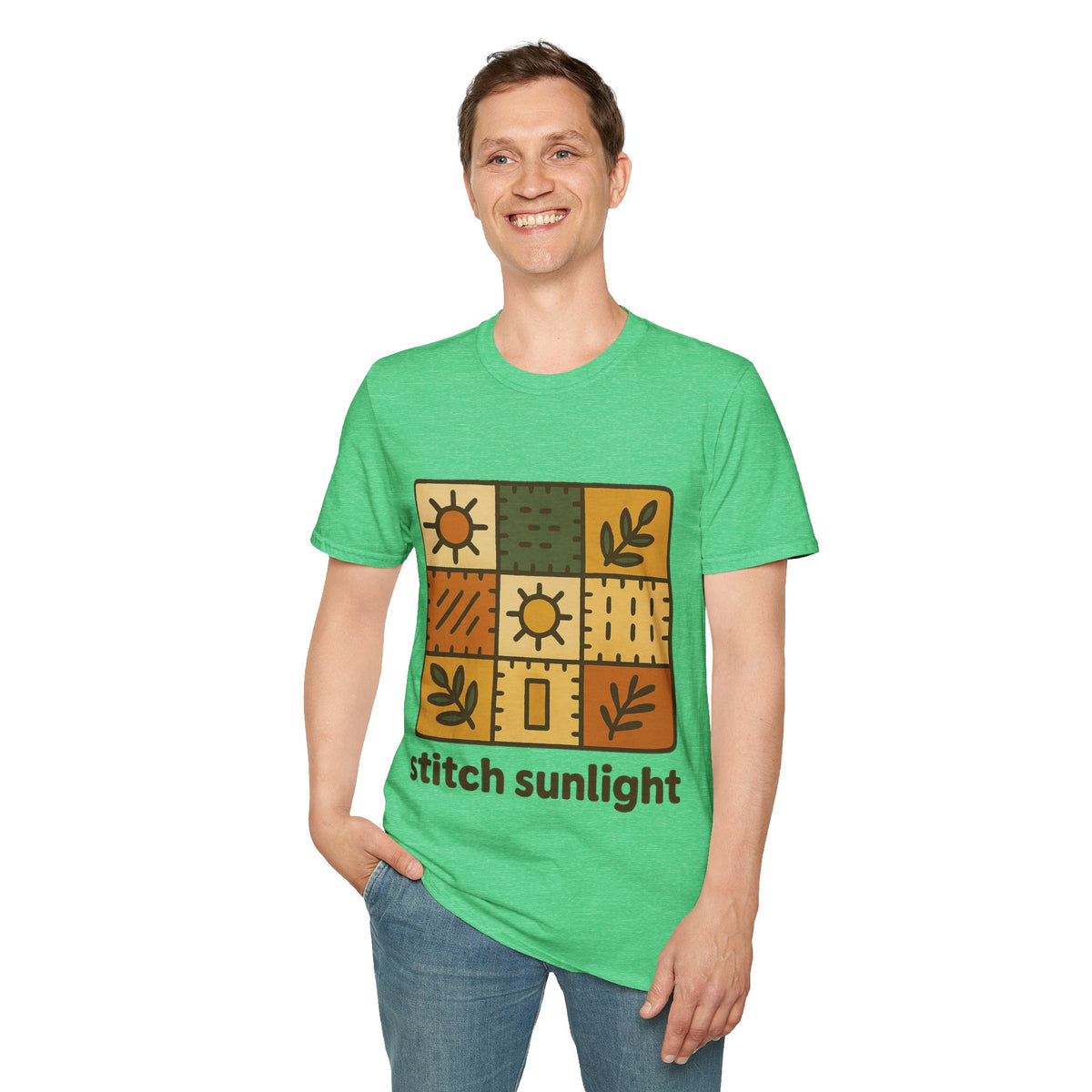 T-Shirt — Rustic Sunflower Patchwork “Catch Sunlight” Graphic Tee - Trending Now - September 2026