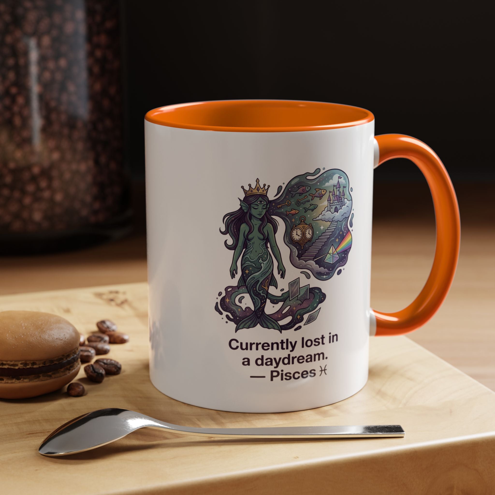 Pisces Daydream Accent Coffee Mug — "Currently lost in a daydream" Astrological Zodiac Gift