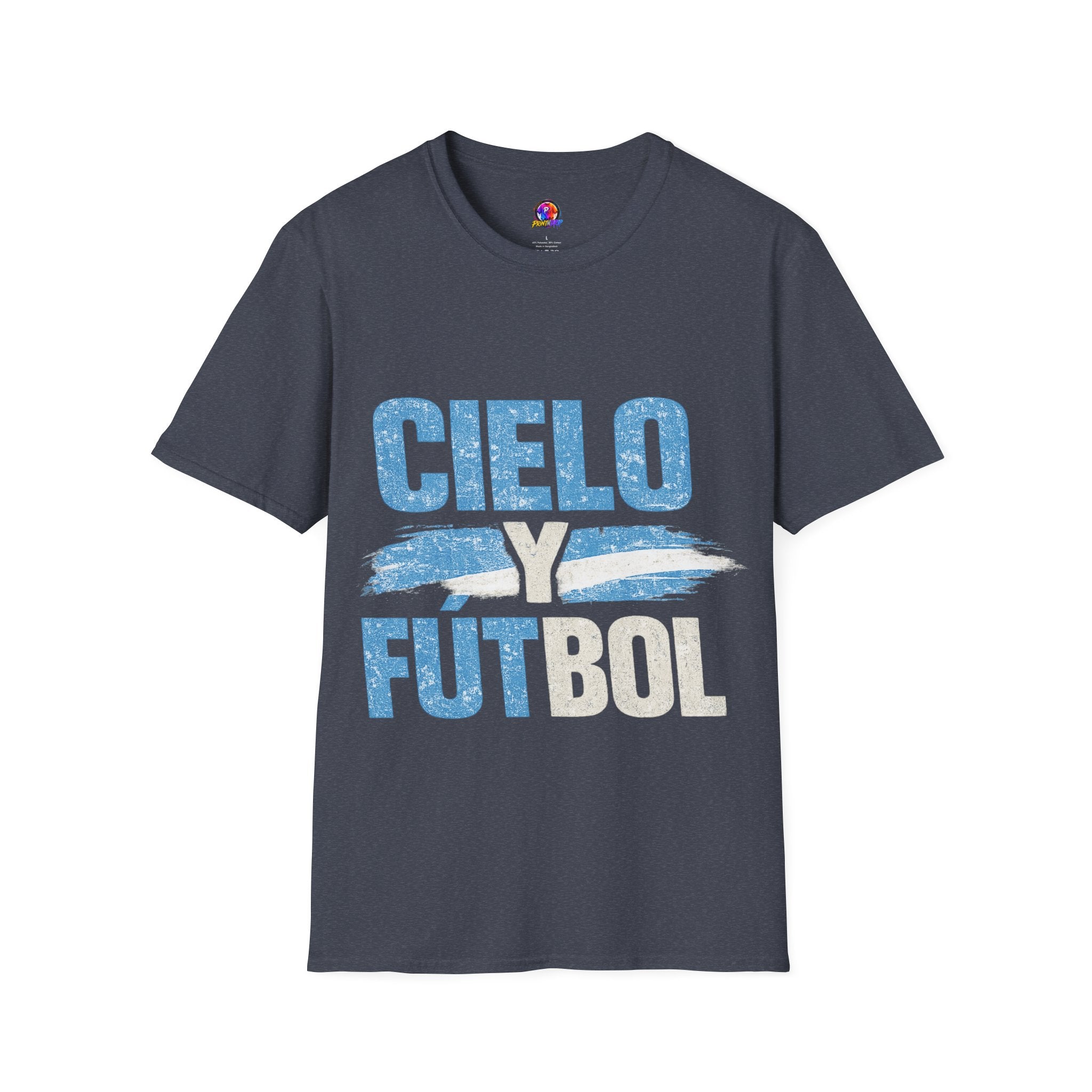 Argentina Cielo Fútbol T-Shirt — Vintage Sky Blue Soccer Tee