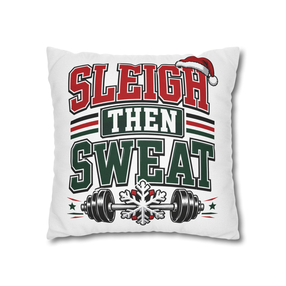 Sleigh Then Sweat Holiday Gym Pillowcase Modern Day Christmas