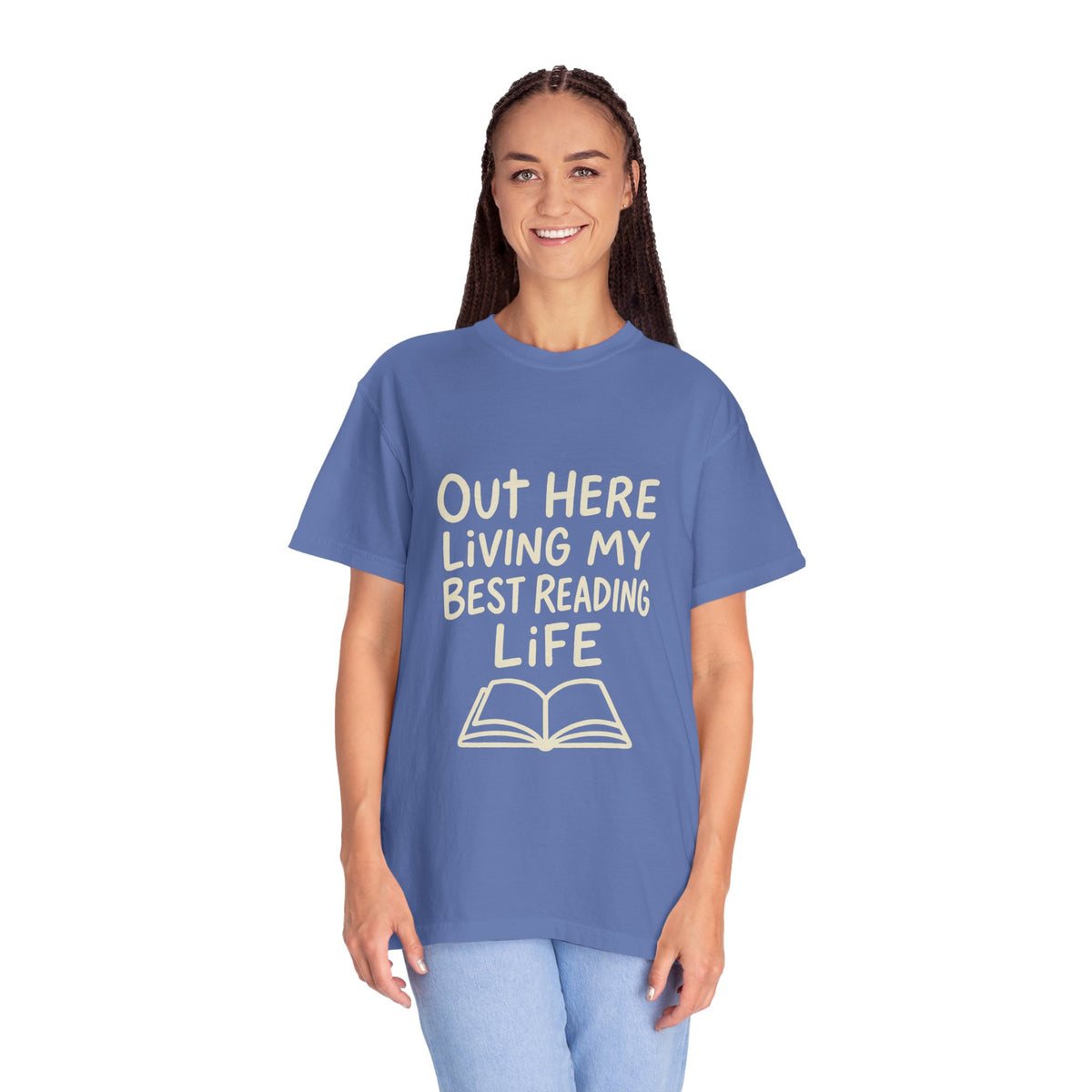 Reading Life T-Shirt — "Out Here Living My Best Reading Life" Book Lover Tee - Trending Now - October 2026