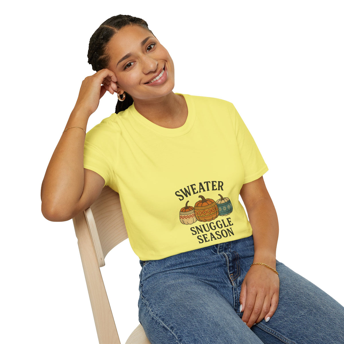 Sweater Snuggle Season T-Shirt — Cozy Fall Pumpkin Sweater Graphic Tee - Trending Now - October 2026