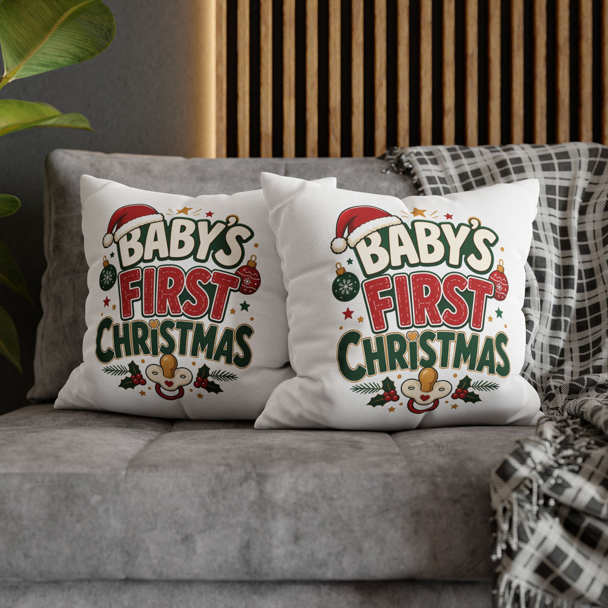 Baby's First Christmas Pillowcase — Festive Holiday Nursery Decor