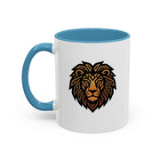 Lion Head Accent Coffee Mug — Bold Geometric Mane Design
