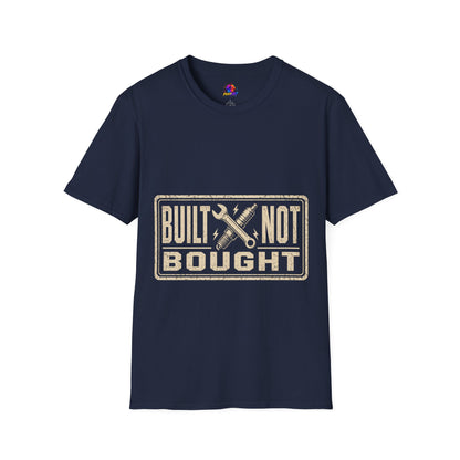 Built Not Bought T-Shirt — Vintage Mechanic Workwear Tee