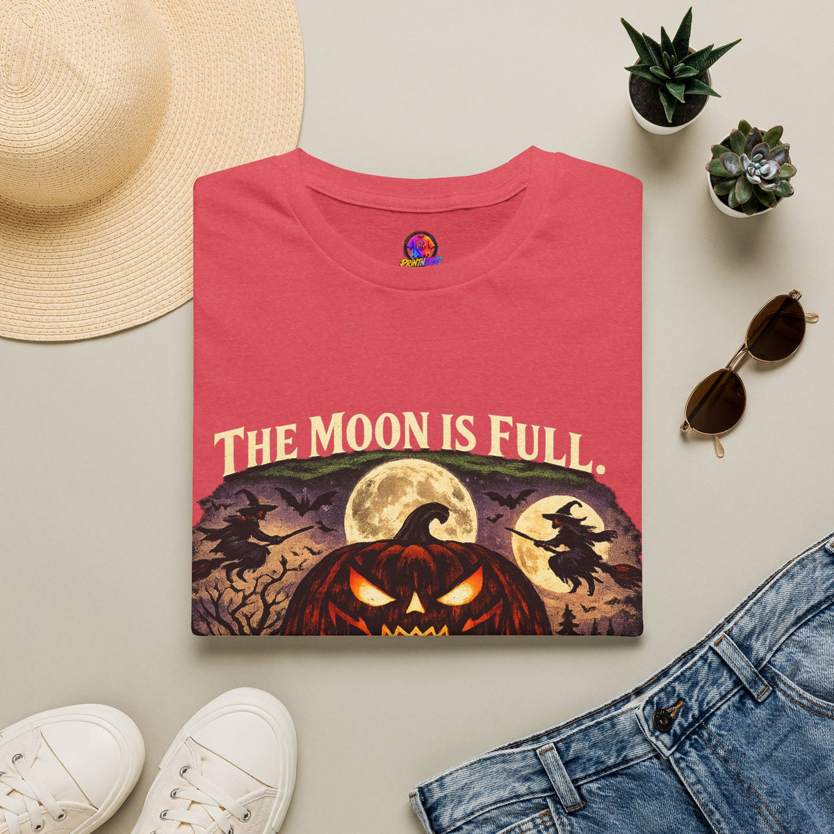 Halloween The Moon Is Full Unisex Softstyle T-Shirt