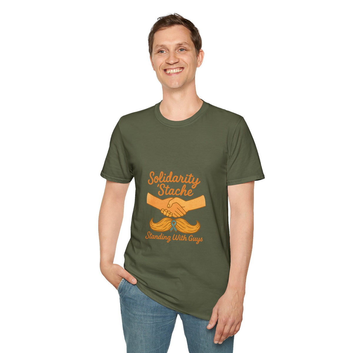 T-Shirt — Solidarity Stache Orange Mustache Graphic (Movember Support) - Trending Now - October 2026