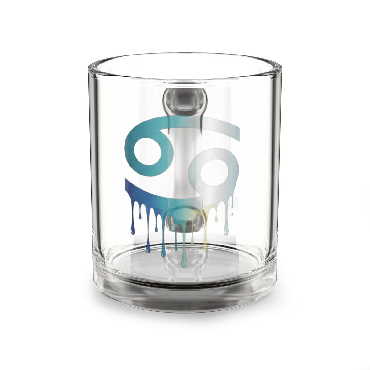 Cancer Zodiac Glass Mug — Dripping Gradient Horoscope Design, 10oz