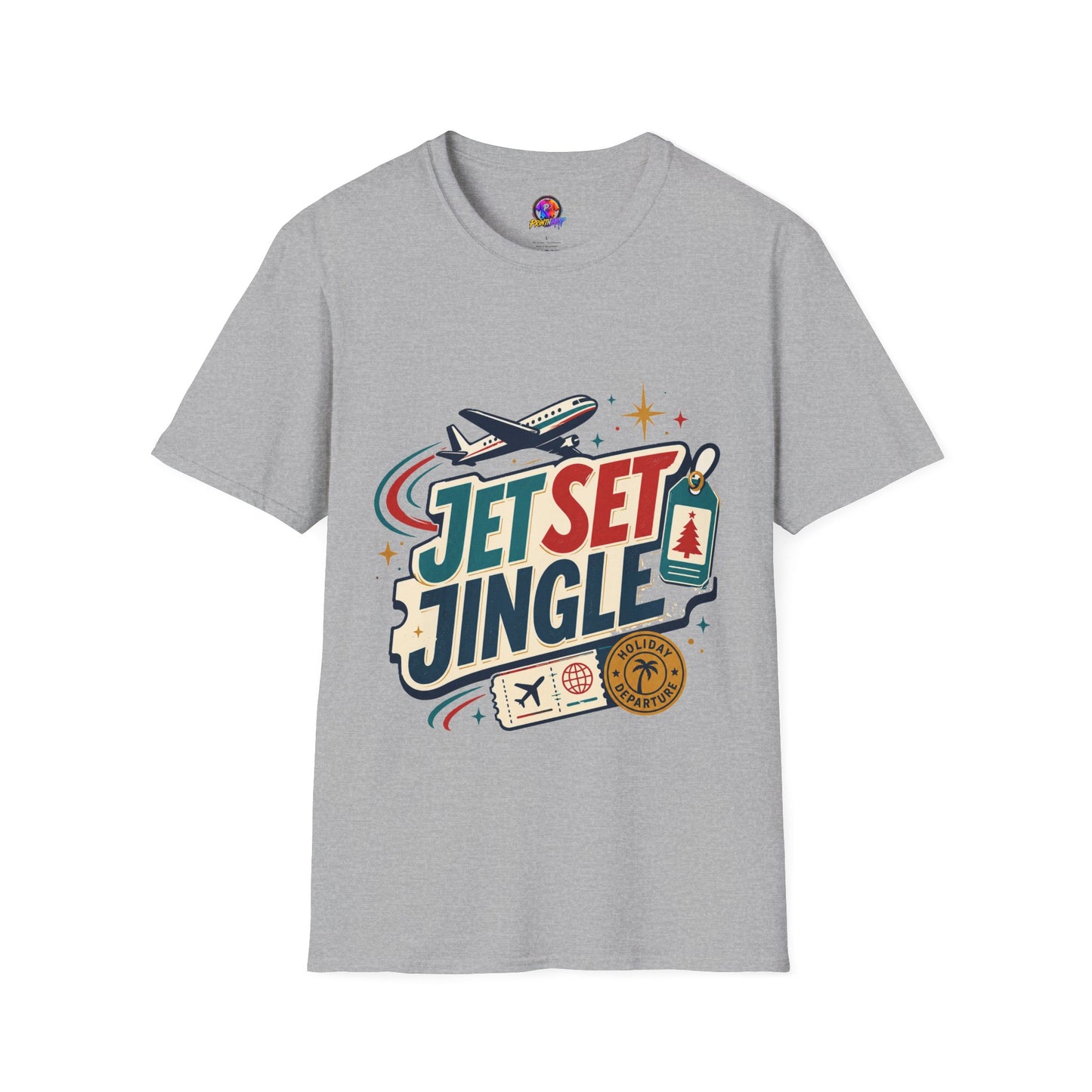Jet Set Jingle Travel T-Shirt — Retro Airplane Vacation Graphic