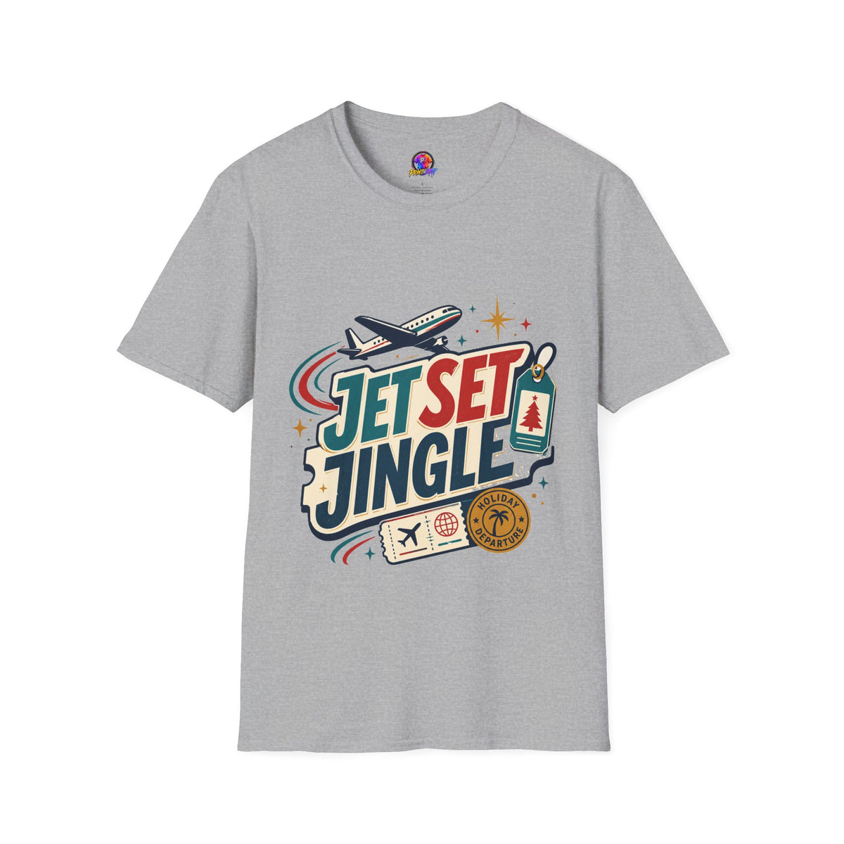 Jet Set Jingle Travel T-Shirt — Retro Airplane Vacation Graphic