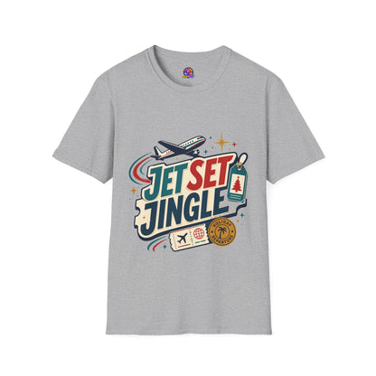 Jet Set Jingle Travel T-Shirt — Retro Airplane Vacation Graphic