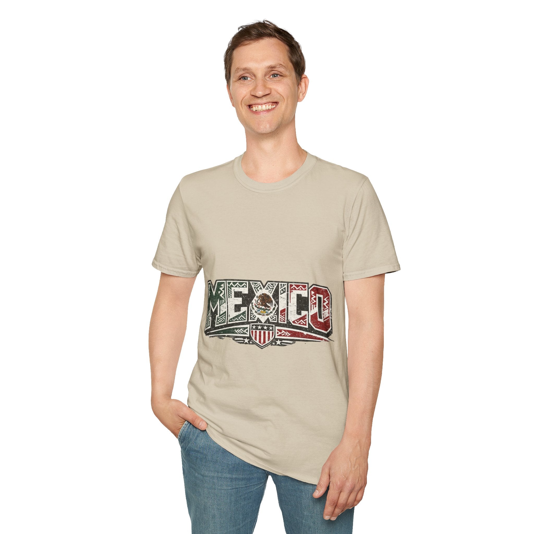 Mexico Pride Graphic T-Shirt — Retro Mexican Flag Design