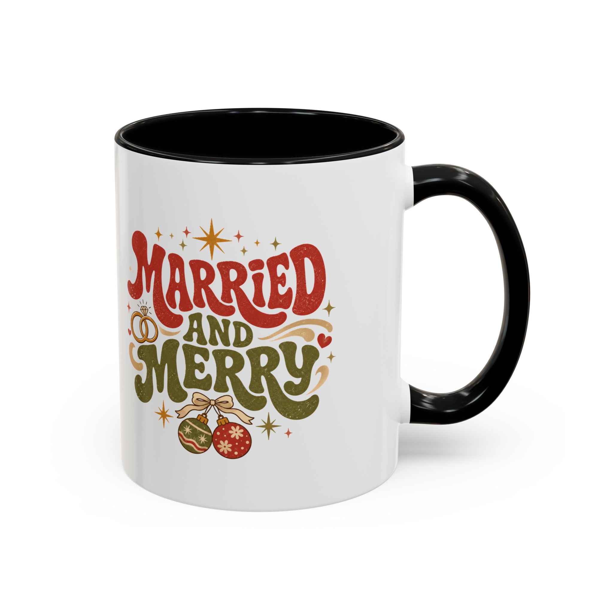 Christmas Married and Merry Christmas Coffee Mug — Holiday Accent Mug
