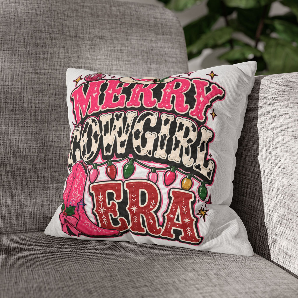 Merry Cowgirl Christmas Pillowcase Modern Day Christmas