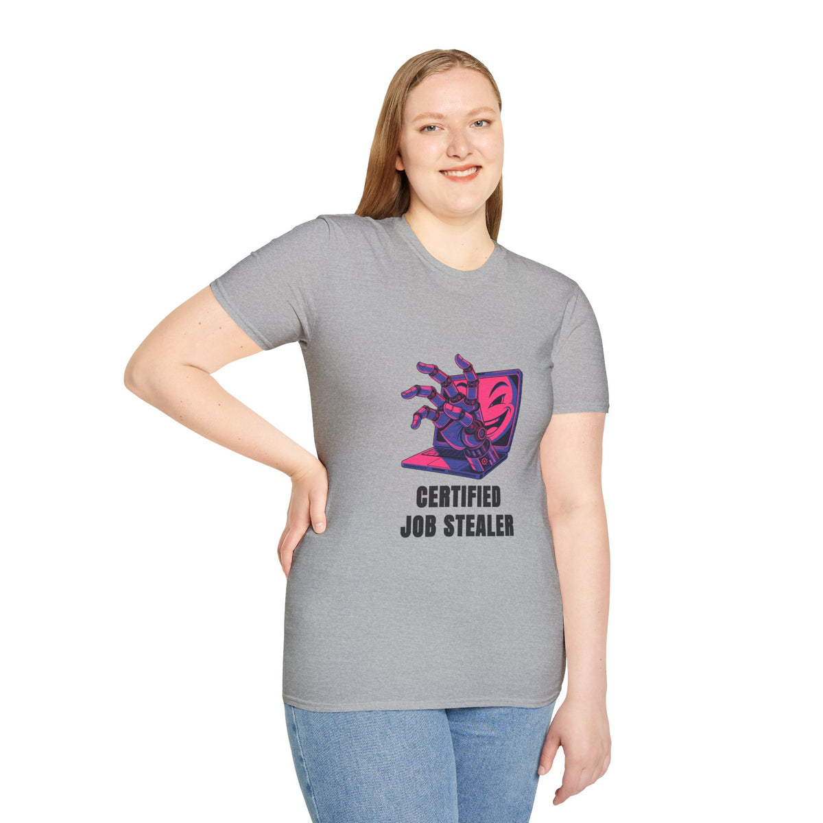 Certified Job Stealer T-Shirt — Retro Cyber Hand Graphic Tee - Trending Now - August 2026