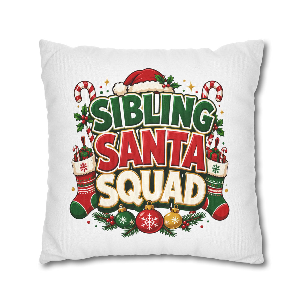 Christmas Sibling Santa Squad Pillowcase