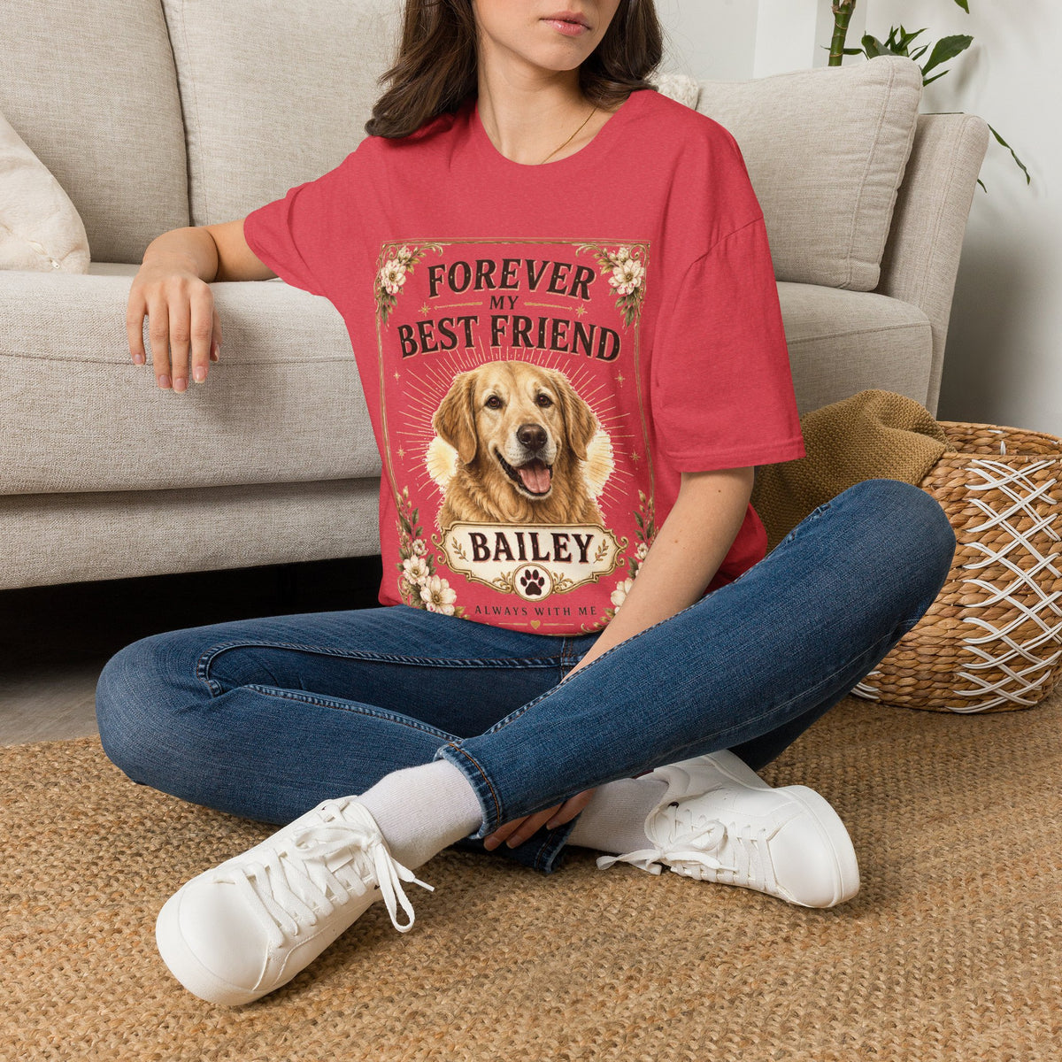 Forever My Best Friend Dog T-Shirt — Personalized Golden Retriever Tribute
