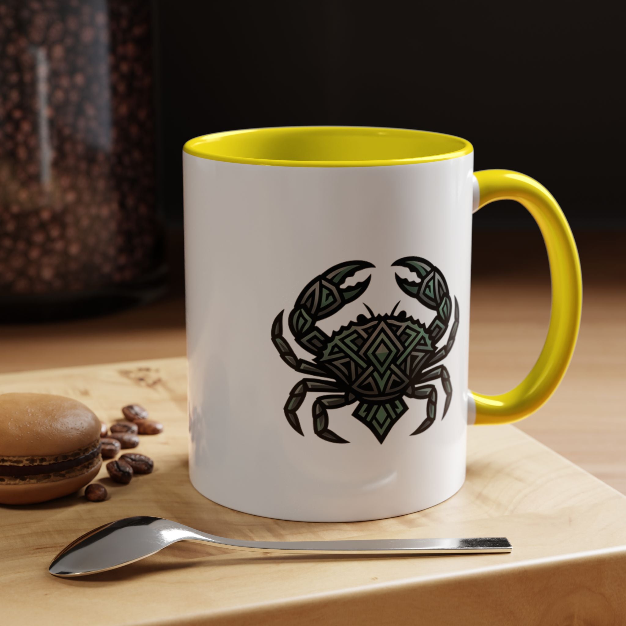 Cancer Zodiac Coffee Mug — Geometric Crab Accent Mug