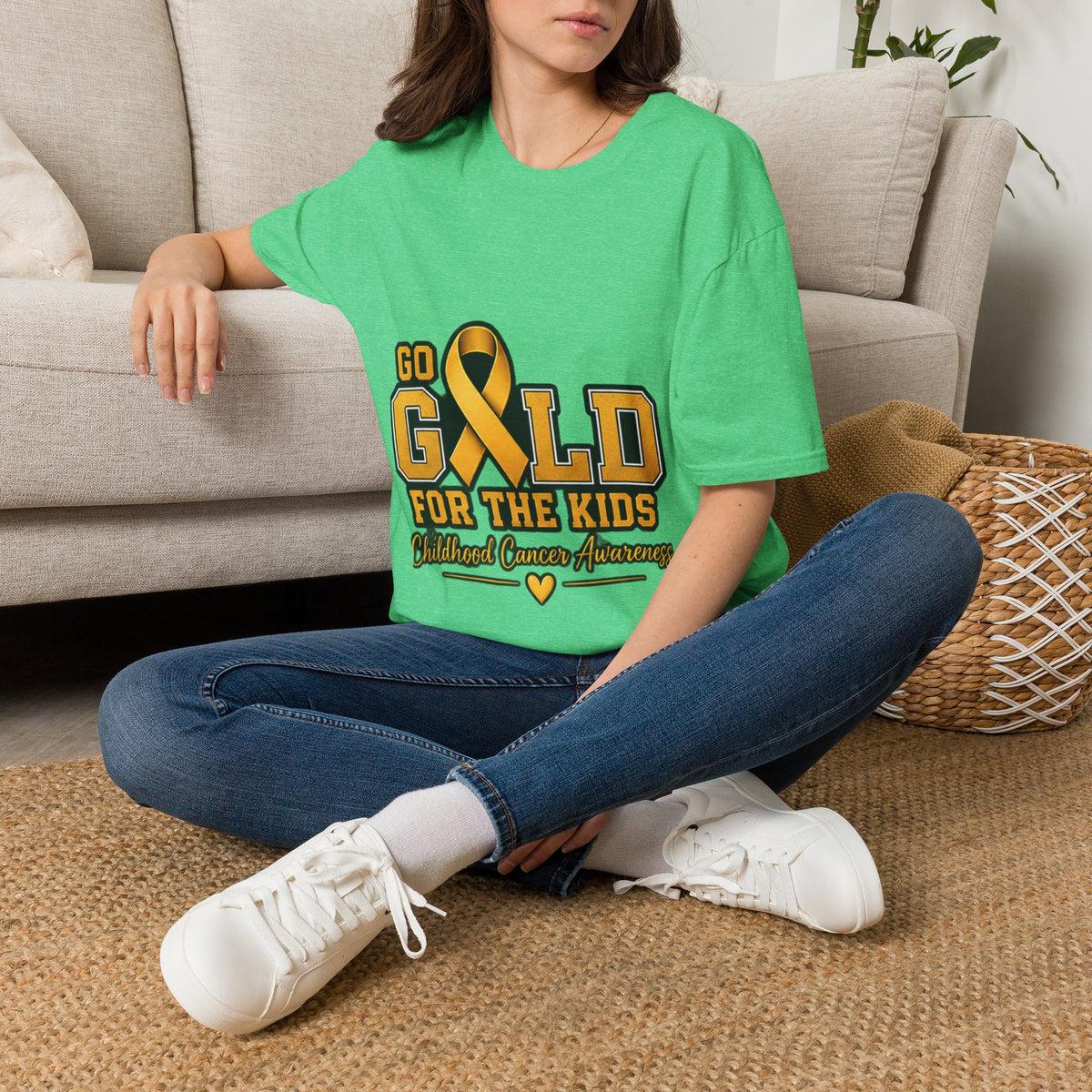 Go Gold For The Kids T-Shirt — Childhood Cancer Awareness Ribbon Tee