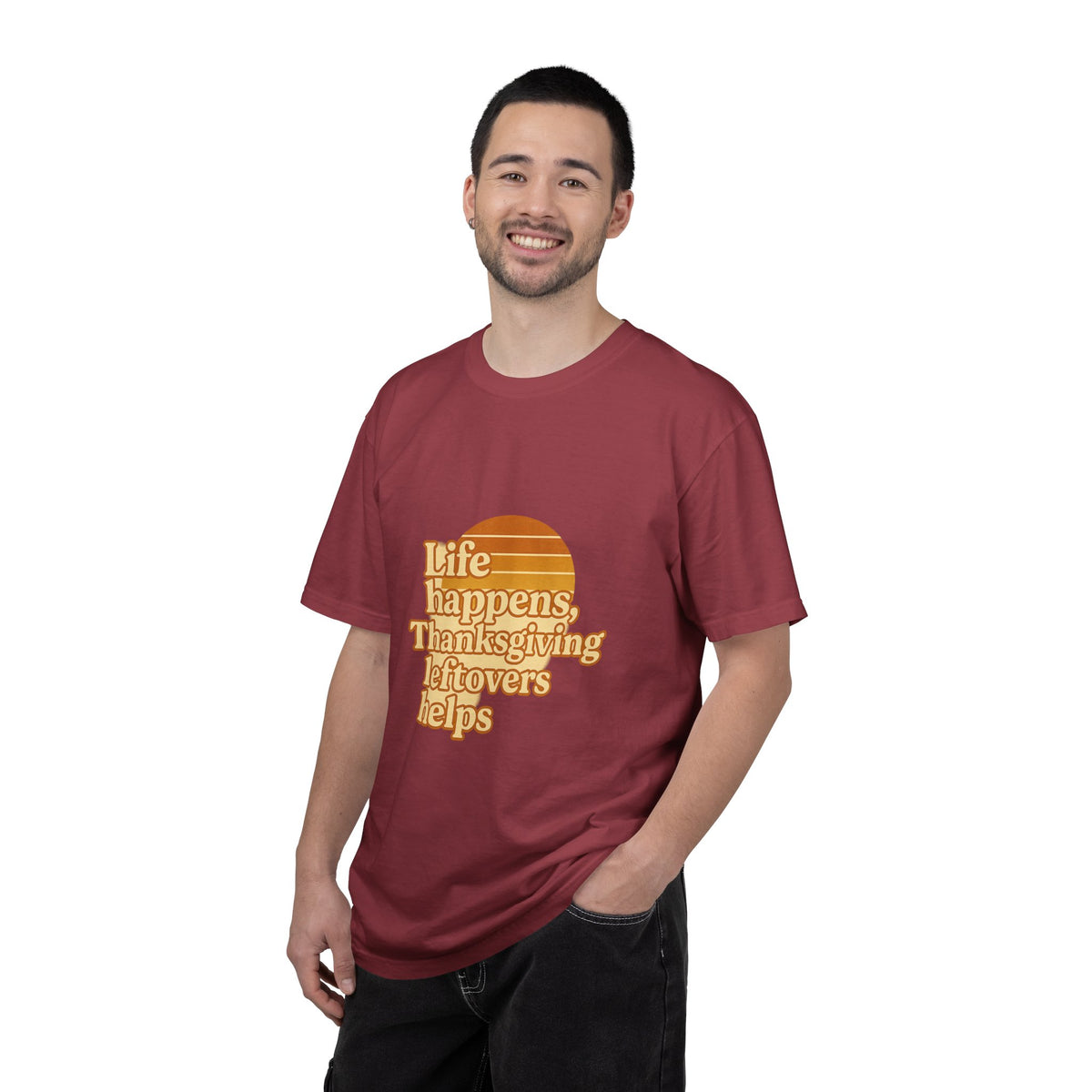 Thanksgiving Leftovers T-Shirt — “Life Happens, Thanksgiving Leftovers Helps” Retro Tee - Trending Now - October 2026