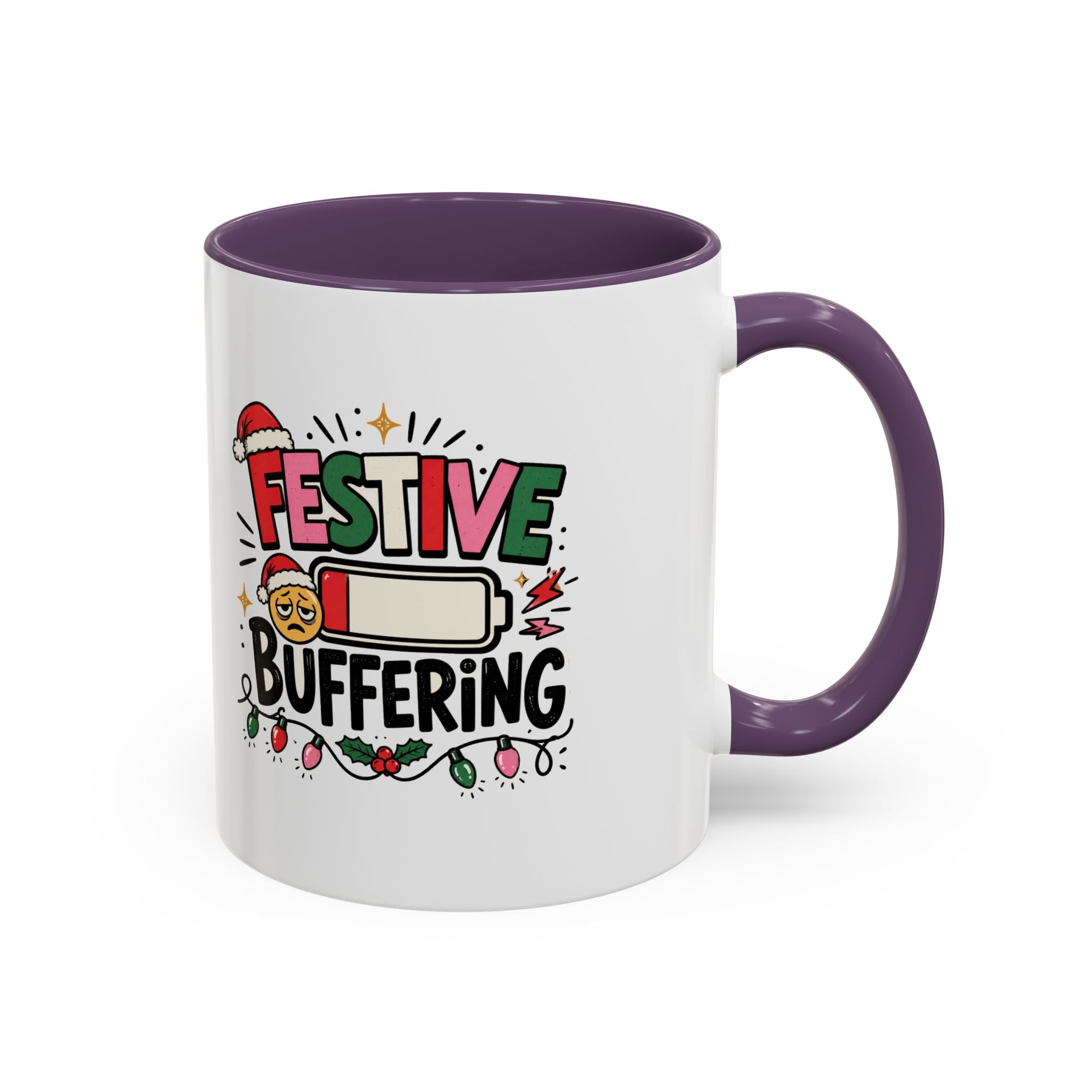 Modern Day Christmas Festive Buffering Mug — Funny Christmas Holiday Coffee Cup (11/15oz)
