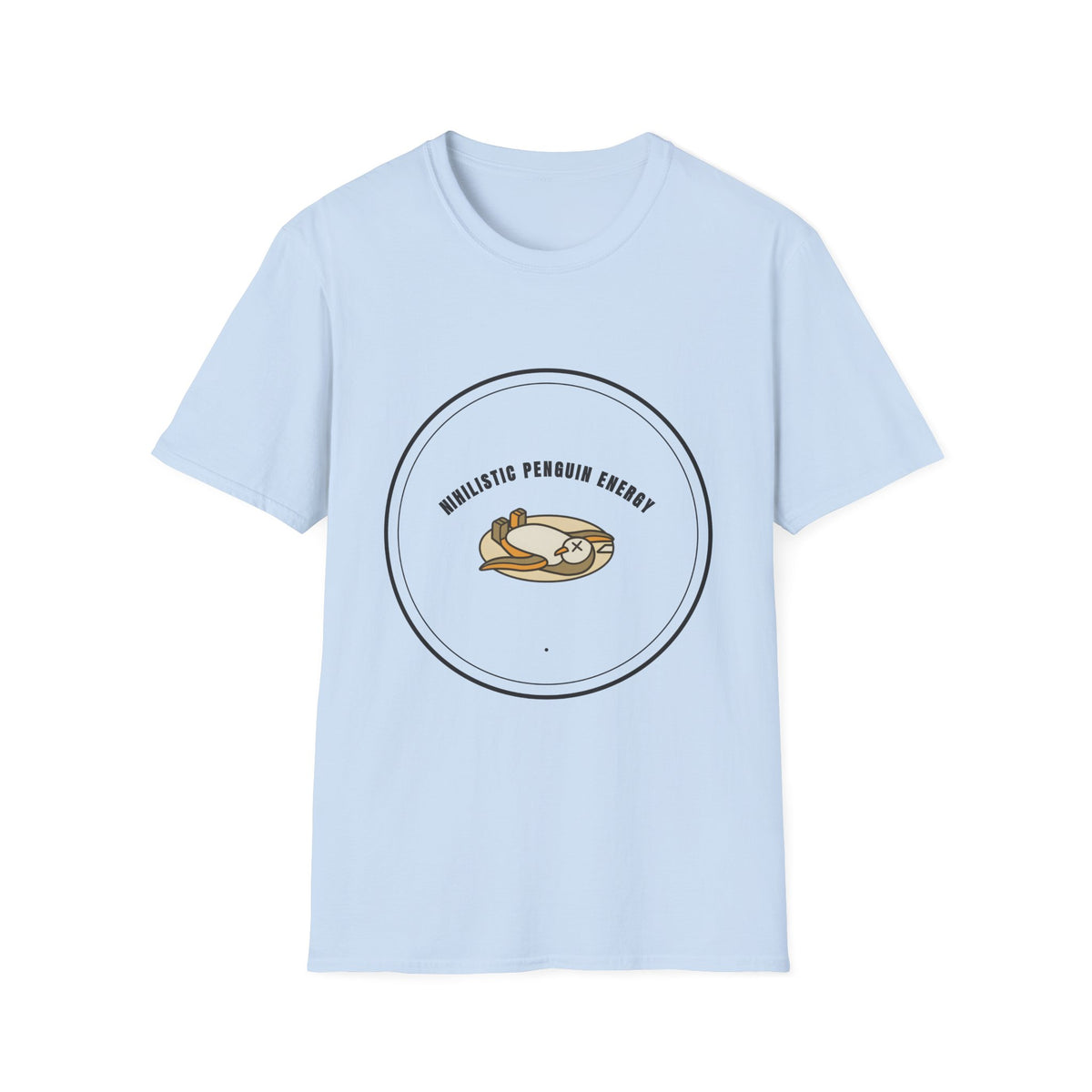 Nihilistic Penguin Energy T-Shirt — Cute Sloth-Like Penguin Graphic Tee - Trending Now - September 2026