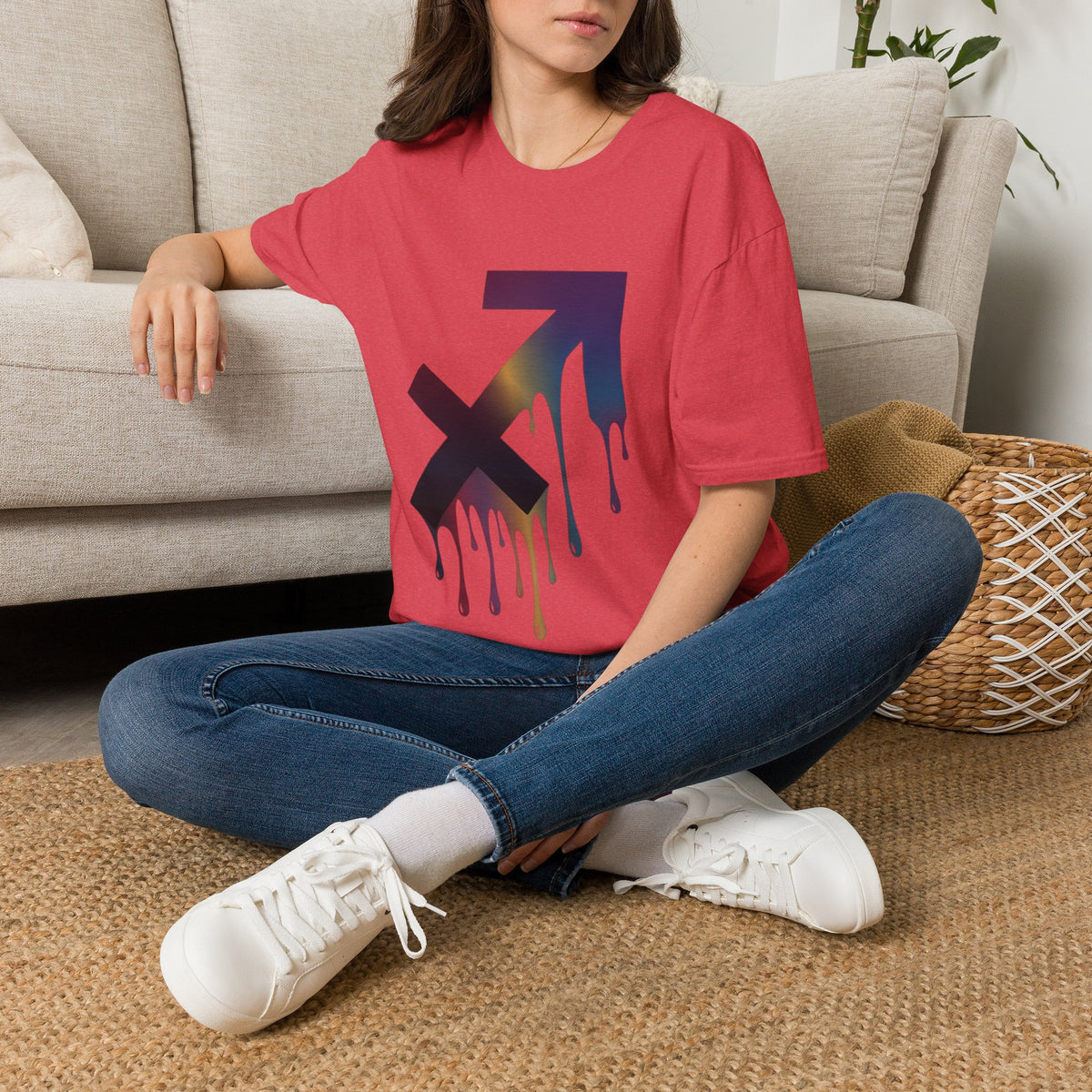 Sagittarius Drip T-Shirt — Gradient Astrological Arrow Tee