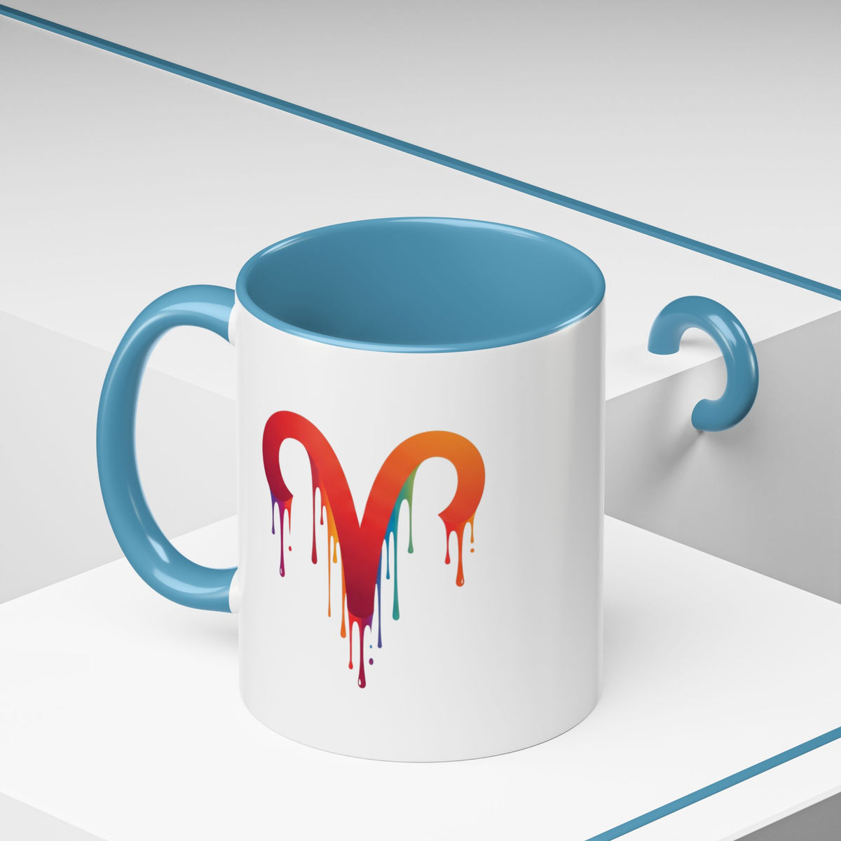 Aries Zodiac Rainbow Drip Aries Coffee Mug — Zodiac Astrology Accent Mug