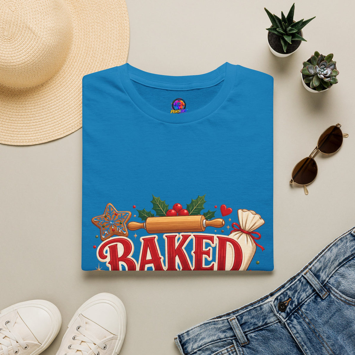 Baked With Love T-Shirt — Holiday Baking Christmas Cookie Chef Tee