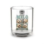 Milo "Good Boy Tour" 10oz Glass Mug — Personalized Dog Photo Coffee Cup