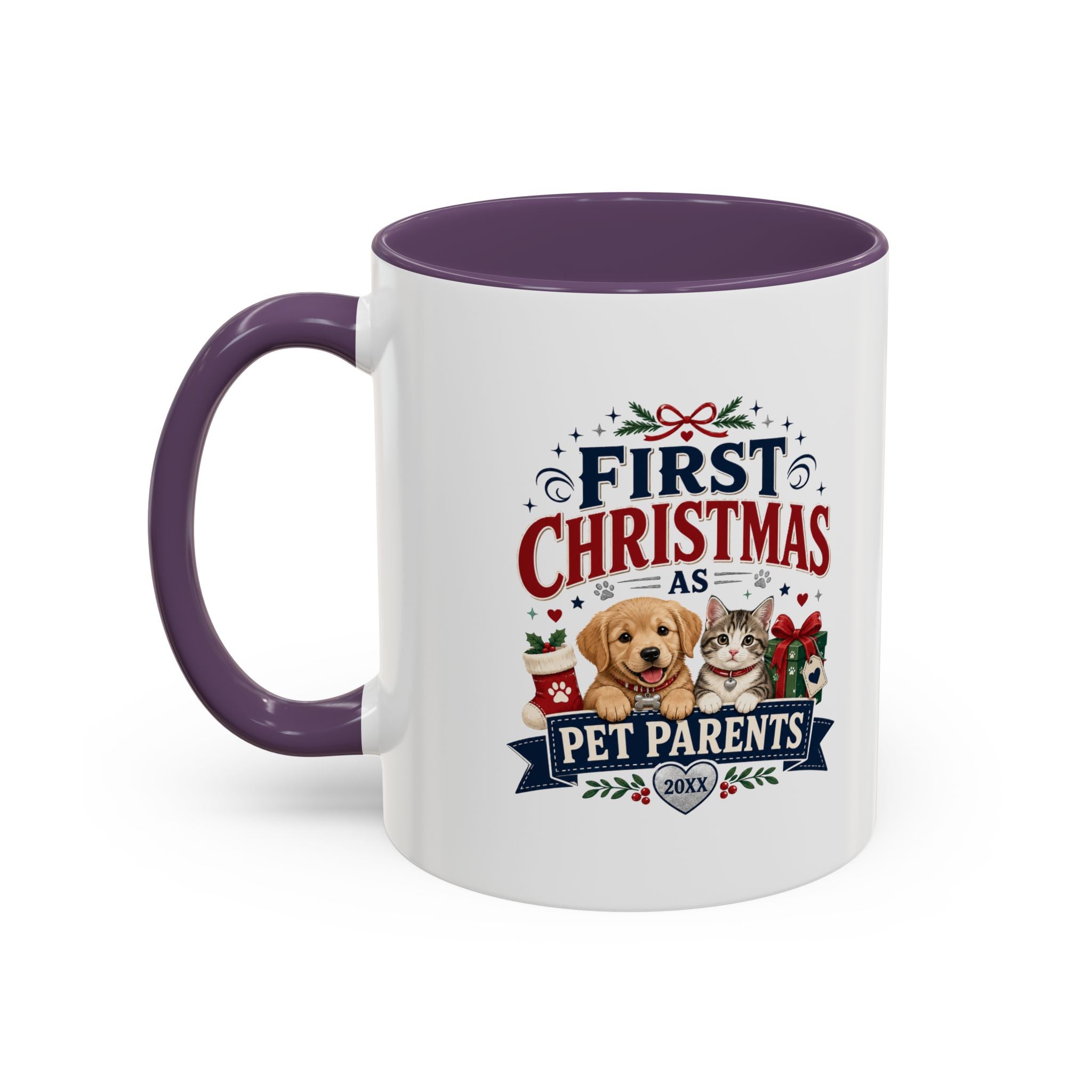 Christmas First Christmas as Pet Parents Coffee Mug — Cute Dog & Cat Holiday Gift