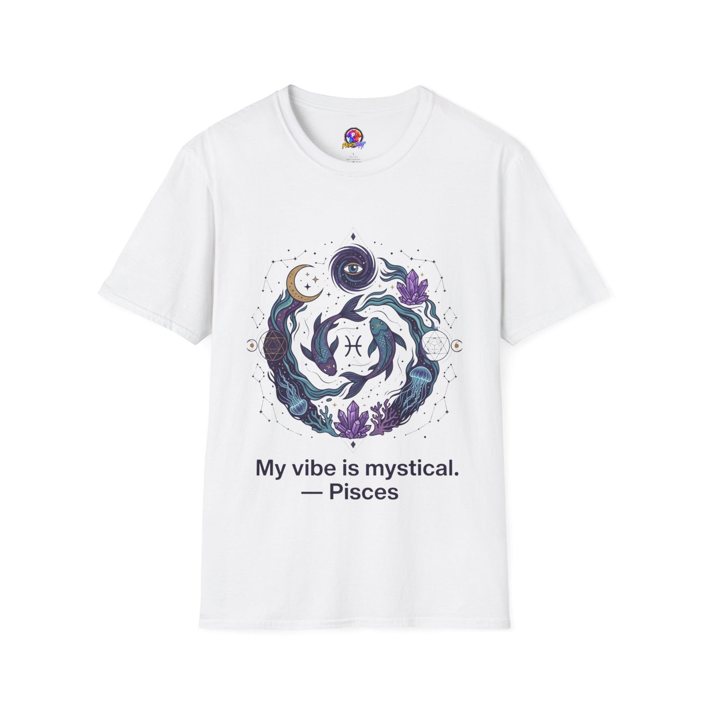 Pisces Mystic Vibes T-Shirt — Astrology Zodiac Tee with 'My vibe is mystical'