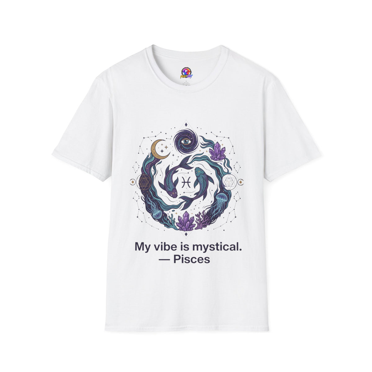 Pisces Mystic Vibes T-Shirt — Astrology Zodiac Tee with 'My vibe is mystical'