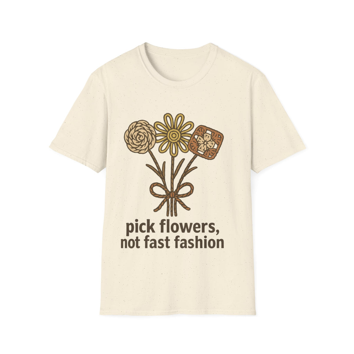 "Pick Flowers Not Fast Fashion" Eco Tee | Botanical Sustainable T-Shirt - Trending Now - September 2026