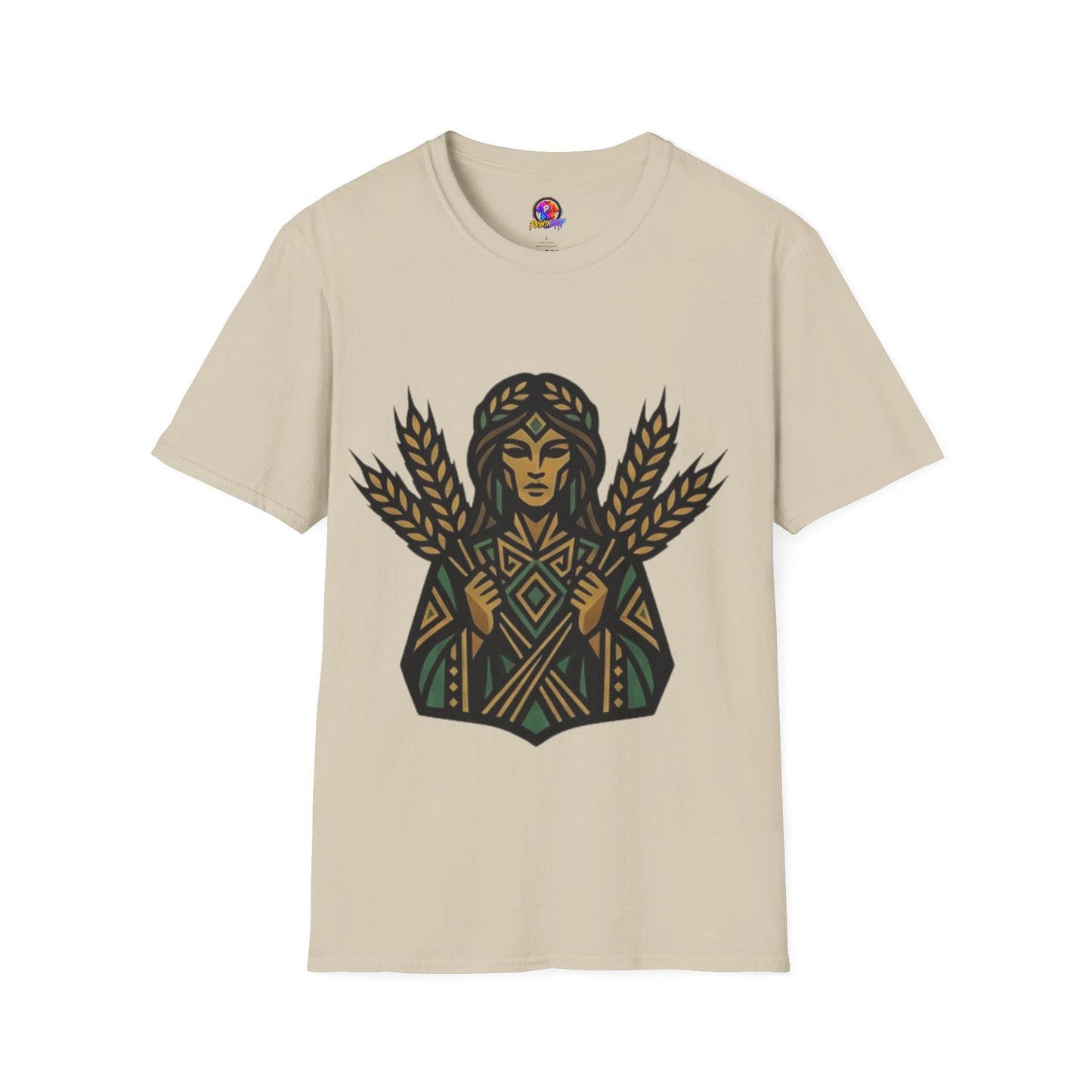 Harvest Goddess T-Shirt — Wheat Spirit Floral Pagan Shirt