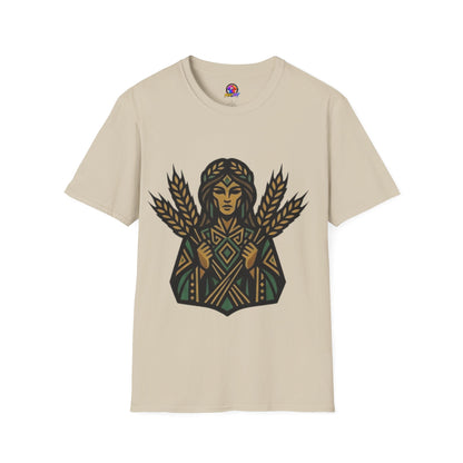 Harvest Goddess T-Shirt — Wheat Spirit Floral Pagan Shirt