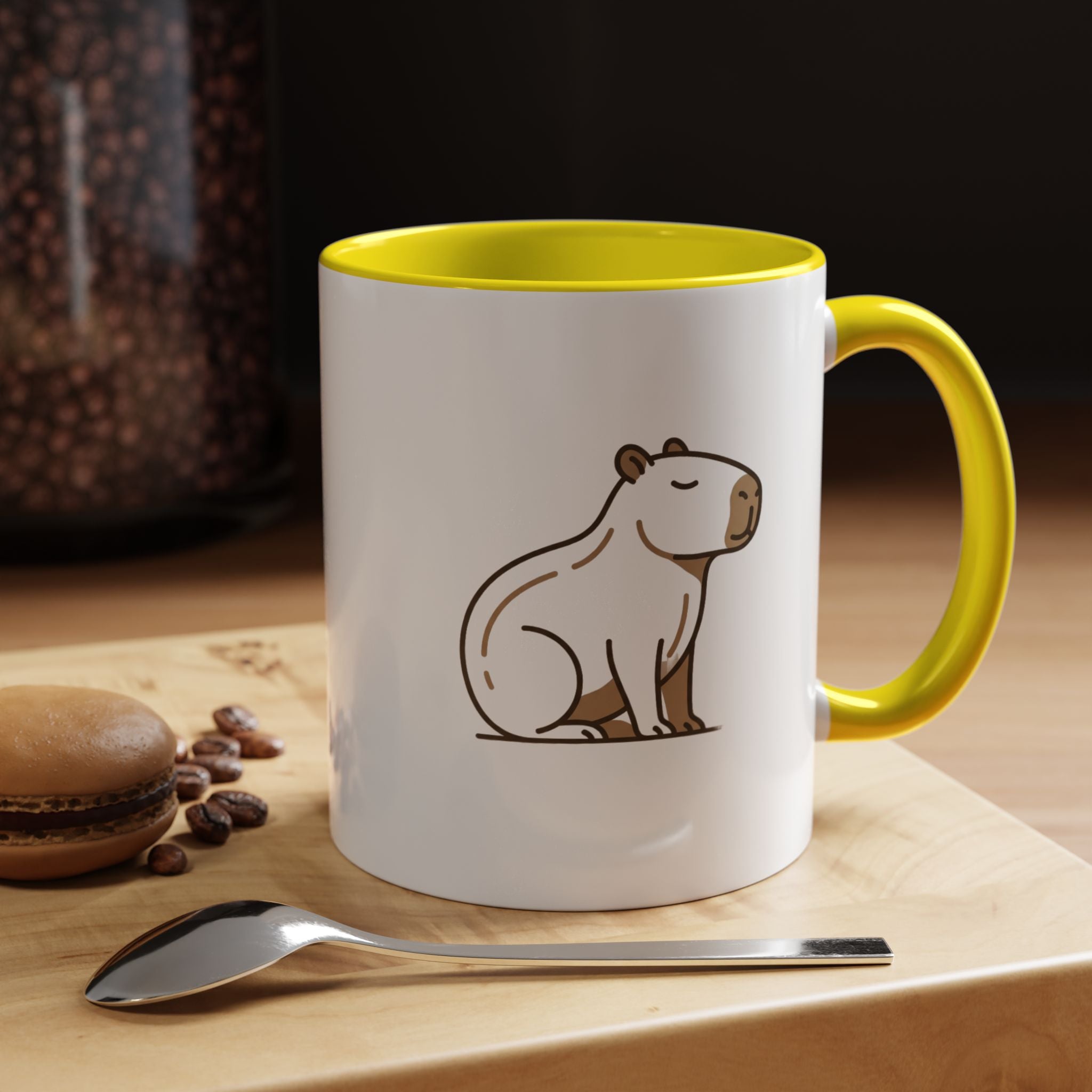 Funny Capybara Coffee Mug — Cute Relaxed Capybara Accent Mug