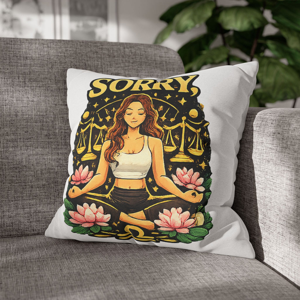Libra Zodiac Sorry Libra Spun Polyester Square Pillowcase