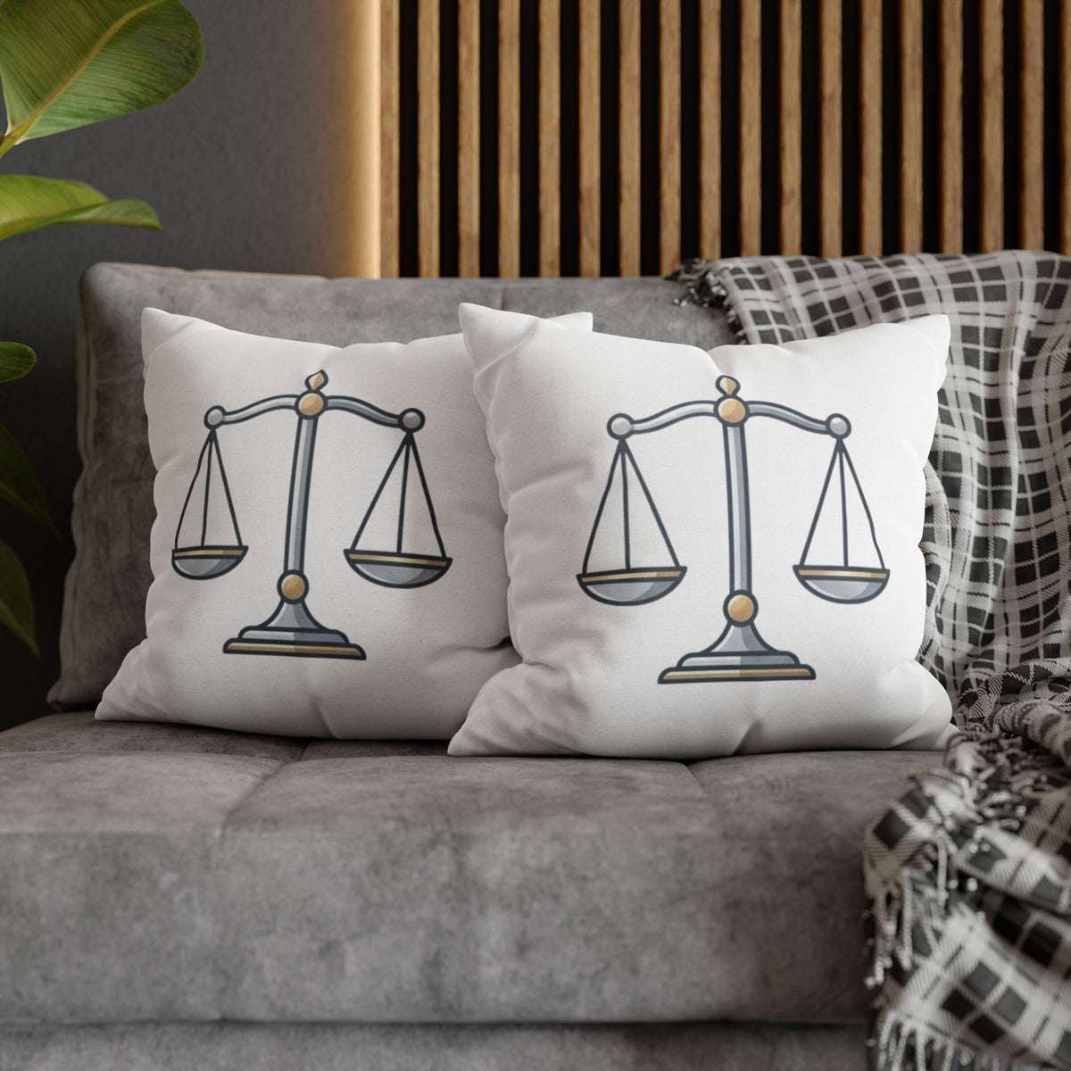 Libra Scales Decorative Pillowcase — Zodiac Balance Throw Pillow Cover