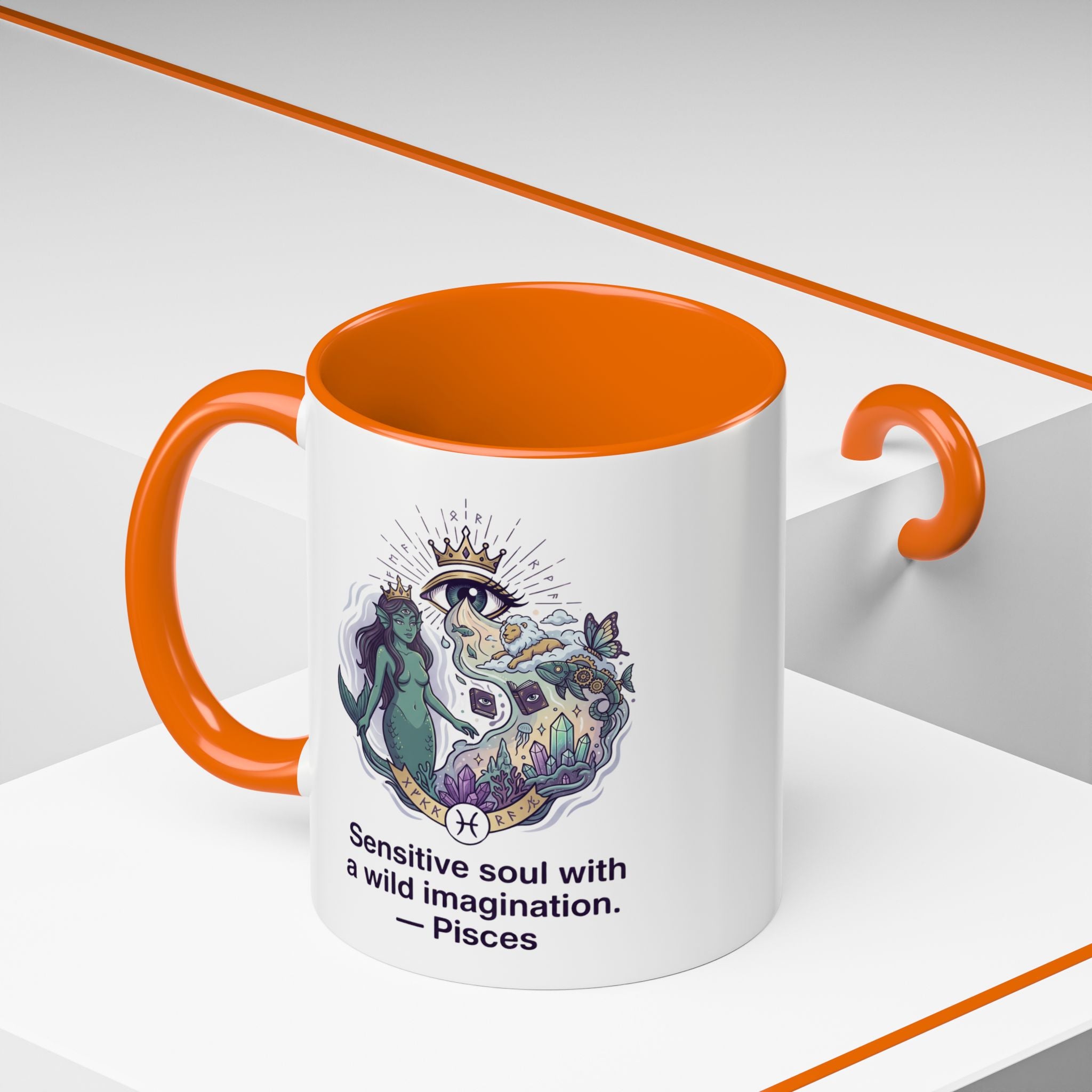 Pisces Coffee Mug — "Sensitive soul with a wild imagination" Astrological Zodiac Accent Mug